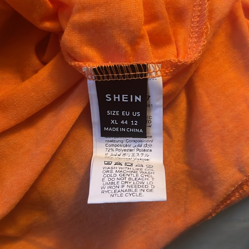 Orange off the shoulder top from shein. brand new never worn. XL - Picture 6 of 6